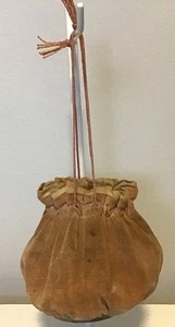 Antique Pink Velvet Draw String Purse with Mirror Bottom - Picture 1 of 7