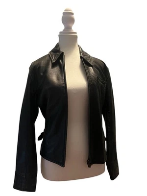 Esprit 复古皮革夹克女式 S 码 — 第 1/4 张图片