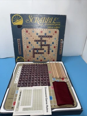 Scrabble Deluxe Edition 1982 Rotating Turntable Board Game Complete Vintage # 71 - Image 1 of 4