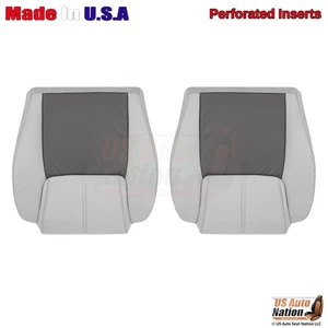 2006-2010 Fits Jeep Commander Limited Leather Front Bottom Covers 2-Tone Gray - Picture 1 of 7