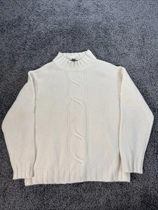 Daniel Cremieux Men's 100% Cashmere Cable Knit Pullover Sweater Size XL White - Picture 1 of 6