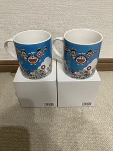 DORAEMON × TAKASHI MURAKAMI Collab Mug Cup New Character Ceramic Set of 2 - Picture 1 of 6