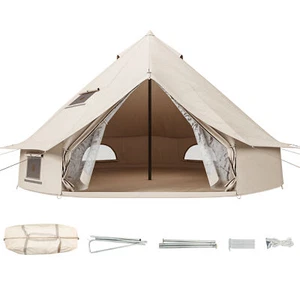 SYNTHACY Regatta Canvas Bell Tent - Four Season Outdoor Camping Glamping Yurt - Picture 1 of 9