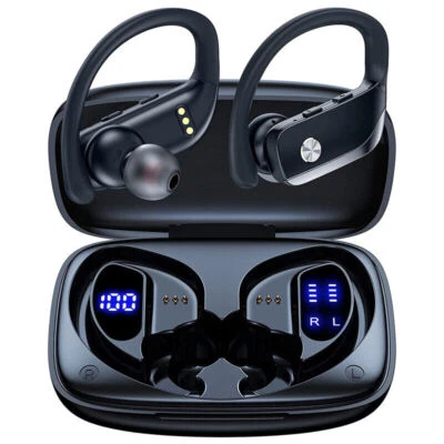 Bluetooth Headset 5.1 TWS Wireless Earphones Earbuds Headphones Stereo Ear Hook - Image 1 of 4