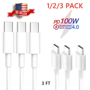 1/2/3Pc USB C to USB C Fast Charging Cable MacBook iPad Pro Samsung Pixel Phone - Picture 1 of 6