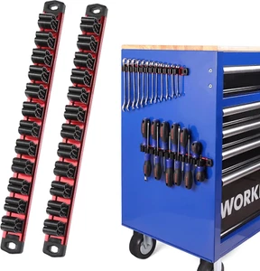 WORKPRO Magnetischer Schraubendreher Organizer und Schraubenschlüssel Organizer, Aluminiumschiene Magne - Bild 1 von 12