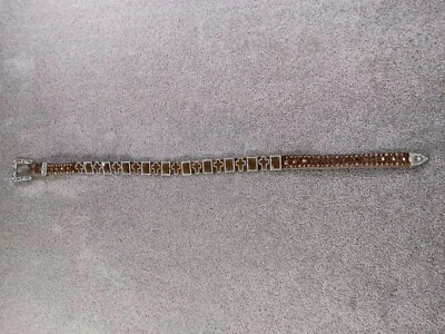 Cinturón Mujer Estampado Animal Cuero Estrás 35.5-42" Marrón Foto 1 de 4