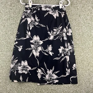 Hilo Hatties Wickelrock Damen M schwarz weiß Blumen Midi Hawaii City Chic - Bild 1 von 9