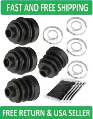 4 Rear Axle Inner Outer CV Boot Kit for Yamaha Rhino 450 YXR450F 4WD 2006-2009 Foto 1 de 4