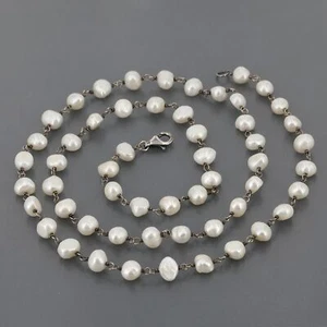 Retired Silpada FRESH CATCH Sterling Silver Freshwater Pearl 32" Necklace N1368 - Picture 1 of 5