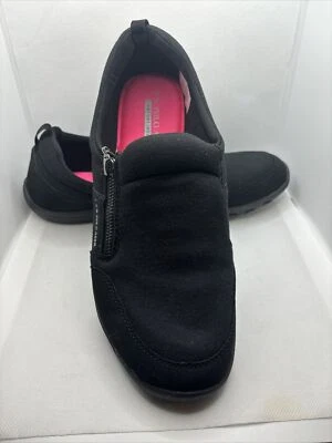US Polo Assn. Zapatillas deportivas negras cómodas antideslizantes con cremallera lateral para mujer talla 12 zapatos Foto 1 de 4
