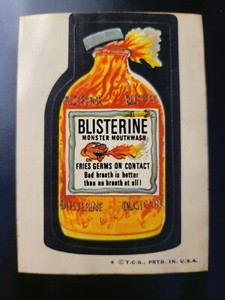 1974 Topps Original  Wacky Packages 6th Blisterine Mouthwash