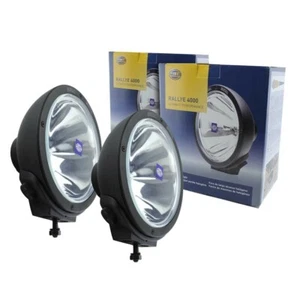 Hella Rallye 4000 1365 Pencil Beam Spotlight Lamp Round Black Housing Pair x 2 - Picture 1 of 10