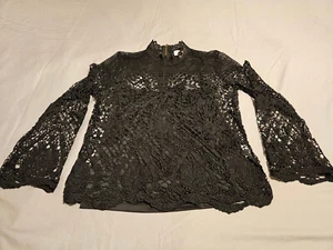 Style & Co Mujeres Top Crochet Calado Negro Chaleco Cárdigan con Tanque Top Cremallera Med - Imagen 1 de 21