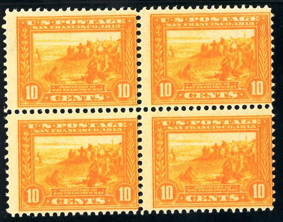 Scott 400 OG MNH FVF US 1913 Panama-Pacífico Bloque SCV $1,100+ Foto 1 de 2