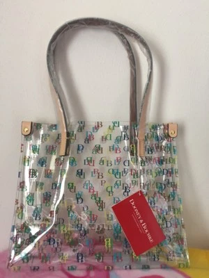Dooney & Bourke Clear Medium Tote Shopper Bag Purse IT Leather Trim DB Logo-NWT - Image 1 of 4
