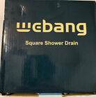 WEBANG Square Shower Drain With Flange Quadrato Pattern Grate 6x6 MATTE BLACK