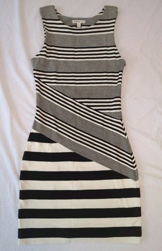 VETEMENTS Abito smanicato donna MANGO taglia small nero bianco a righe