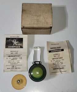 70'S Green North Star Compass Model 642-645 Evergreen NOS Plastic Aluminum - Picture 1 of 7