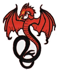be81★Drache Rot Dragon Aufnäher Applikation Bügelbild Patch Flicken 8,4 x 10,4cm - Bild 1 von 1