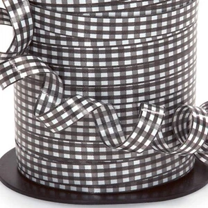Black and White Checkered Gingham Curling Ribbon - 3/8" Wide x 250 Yds (acv226) - Picture 1 of 1