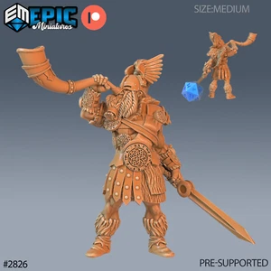 6K Resin 32mm Epic Miniatures Norse God Heimdall Horn (Medium) for D&D - Picture 1 of 1