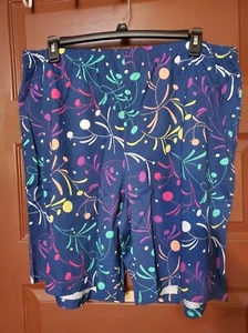 Easy Essentials Blue And Multi-Color Cotton Shorts With Pockets Size 2X - Picture 1 of 4