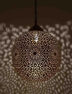 Moroccan Pendant Light Brass Antique Vintage Lamp Hanging Chandelier Ceiling - Picture 1 of 3