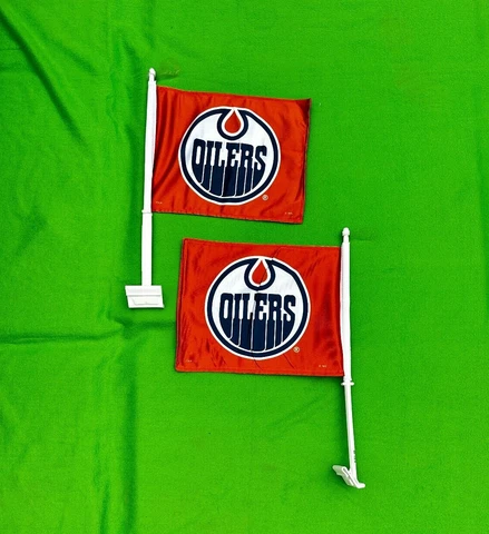 Oilers HOCKEY PLAYOFFS ORANGE Car Flag Edmonton Cover