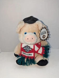 Harley Davidson Motocicletas Motociclista Cerdo Cerdo 1997 Peluche Bufanda de Navidad  - Imagen 1 de 6