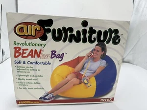 Intex Air Furniture Beanless Bag Inflatable Chair Vintage 1999 Blue Red Yellow - Picture 1 of 6