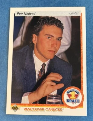 1990-91 Upper Deck RC ROOKIE #353 Petr Nedved Number 1 Draft Vancouver Canucks - Image 1 of 2