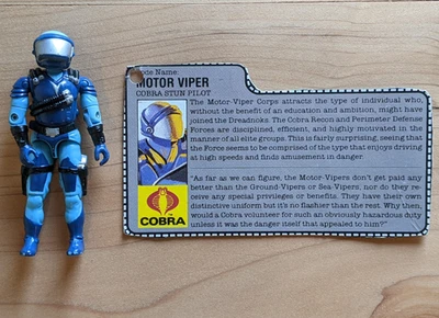 Figura y tarjeta Cobra Motor Viper v1 1986 de colección G.I. GI Joe 3,75 ARAH *Completo Foto 1 de 4