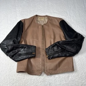 Vintage 1960s Bates California Leather Motorcycle Cafe Racer Jacket Horsehide Lg - Picture 1 of 16