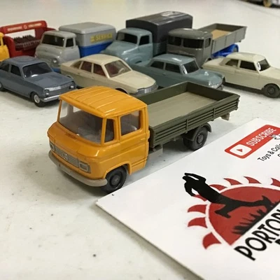 Camión estaca de reparto WIKING ROJO #L408 NARANJA MERCEDES BENZ HO 1:87 ALEMANIA Foto 1 de 4