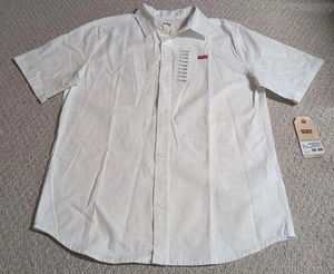 Levi's Boys X Large White 100% Cotton Short Sleeve Button Up Shirt 24 - Picture 1 of 10
