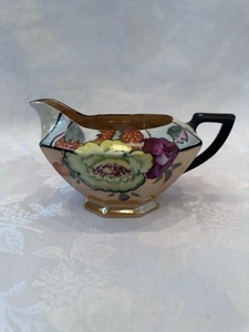 Vintage Gold Castle CHIKUSA Made in JAPAN Glanzgeschirr handbemalt Creme Krug - Bild 1 von 8