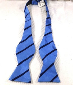 NWT Brooks Brothers Adjustable Blue & Navy Stripe Bow Tie - Picture 1 of 6