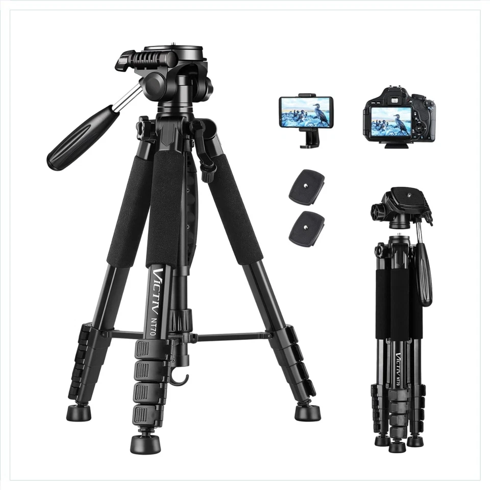 Victiv Kamera Stativ NT70 52–160-185cm Aluminium Foto DSLR Smartphone Tripod