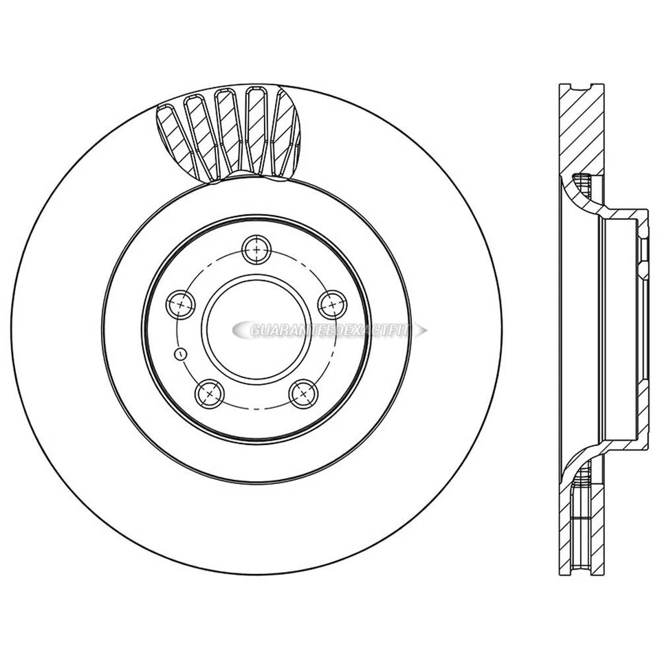 Disco de rotor de freno delantero centrado TCP para Ford Mustang 2015 2016 2017 2018 2019 Foto 1 de 1