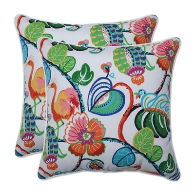 Almohadas multitiro tropical para exteriores/interiores, 16,5" x 16,5", verde 2 unidades Foto 1 de 4