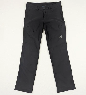 Calça Eddie Bauer First Ascent Feminina 6P Preta Caminhada Elástica Nylon Bolsos com Zíper - Imagem 1 de 4