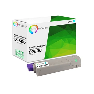 Cartucho de tóner cian TCT Oki 42918903 para impresora Okidata C9600 C9800 C9850 Foto 1 de 4