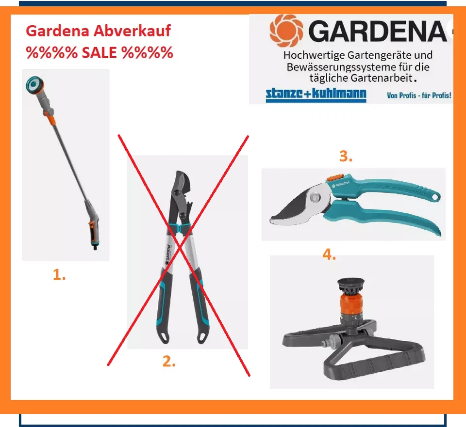 Gardena Abverkauf: Gartendusche/Astschere/Gartenschere oder Regner - Bild 1 von 1