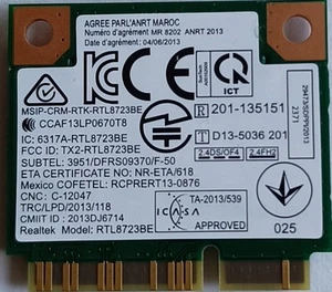 WLAN- Modul  Realtec RTL8723BE PCI Express Mini Card - Bild 1 von 2