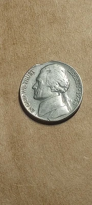 1948p Jefferson Nickel Clipped Planchet Error    Nice coin.      #51 - Image 1 of 3