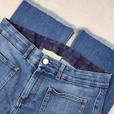 Pantalones de mezclilla STELLA MCCARTNEY azules para mujer 29 dobladillo crudo tiro bajo hechos en Italia  Foto 1 de 4