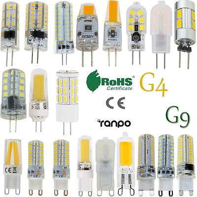 Dimmalbe G4 G9 LED Bulb COB SMD Silicone Crystal Light Lamp 12V 110V 220V Bright - Image 1 of 4