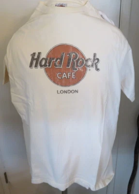 Hard Rock Cafe London Men's Size L Distressed T-Shirt IVORY - Image 1 of 4