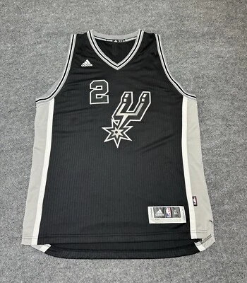 Camiseta masculina 2016 Kawhi Leonard preta Rev 30 San Antonio Spurs Adidas Swingman GG - Imagem 1 de 4